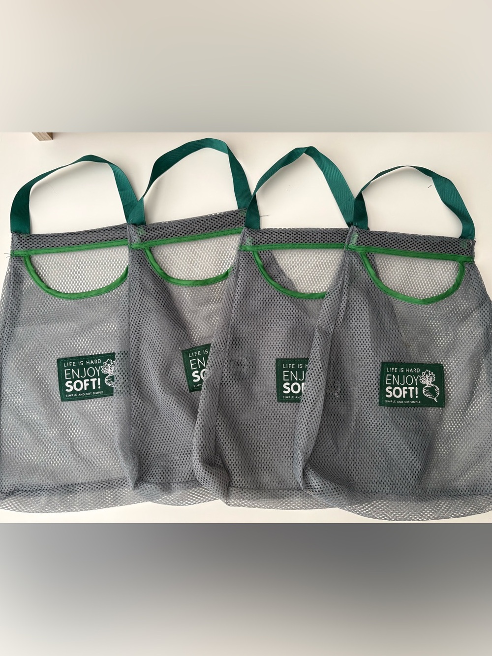 Reusable Fruit Vegetable Mesh Bags Kitchen Organizer - Pack of 4